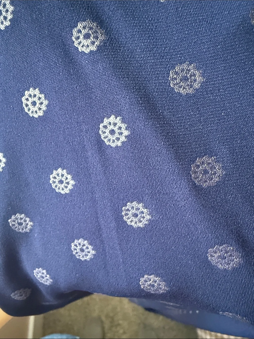 Michael Kors Navy Maxi Dress with Gold Dots